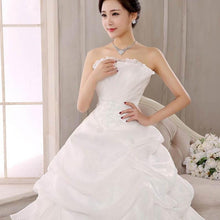 Load image into Gallery viewer, Wedding Dress Fashion Women White Luxury Lace Strapless Floor Length Dresses