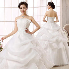 Load image into Gallery viewer, Wedding Dress Fashion Women White Luxury Lace Strapless Floor Length Dresses