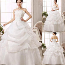 Load image into Gallery viewer, Wedding Dress Fashion Women White Luxury Lace Strapless Floor Length Dresses