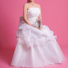 Load image into Gallery viewer, Wedding Dress Fashion Women White Luxury Lace Strapless Floor Length Dresses