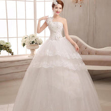 Load image into Gallery viewer, Bridal Dresses Wedding Dress Bridal Floor length Slim Dresses One Shoulder Bandage Wedding Dress