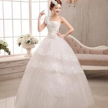 Load image into Gallery viewer, Bridal Dresses Wedding Dress Bridal Floor length Slim Dresses One Shoulder Bandage Wedding Dress
