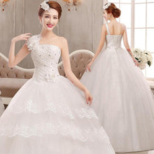 Load image into Gallery viewer, Bridal Dresses Wedding Dress Bridal Floor length Slim Dresses One Shoulder Bandage Wedding Dress