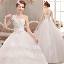 Load image into Gallery viewer, Bridal Dresses Wedding Dress Bridal Floor length Slim Dresses One Shoulder Bandage Wedding Dress