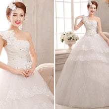 Load image into Gallery viewer, Bridal Dresses Wedding Dress Bridal Floor length Slim Dresses One Shoulder Bandage Wedding Dress