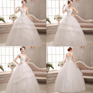 Bridal Dresses Wedding Dress Bridal Floor length Slim Dresses One Shoulder Bandage Wedding Dress