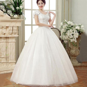 Bridal Party Wedding Bride Word Shoulder Small Tail Wedding Dress Lace Strap Slim