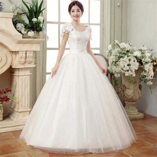 Bridal Party Wedding Bride Word Shoulder Small Tail Wedding Dress Lace Strap Slim