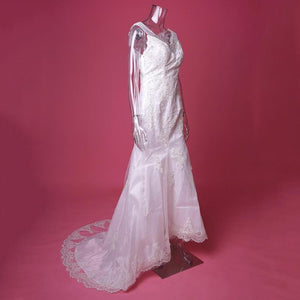 Fishtail Wedding Dress Bride New Sleeveless V neck Slim Long Tail Wedding Dress