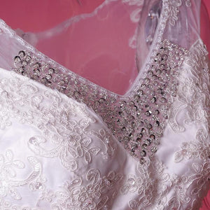 Fishtail Wedding Dress Bride New Sleeveless V neck Slim Long Tail Wedding Dress