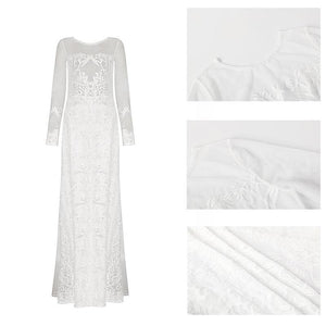 Fashion Sexy Perspective Lace Long Skirt Wedding Evening Dress