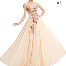 Load image into Gallery viewer, Embroidered Chiffon Peacock Evening Dresses Mopping Dress