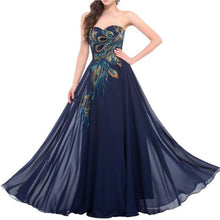 Load image into Gallery viewer, Embroidered Chiffon Peacock Evening Dresses Mopping Dress