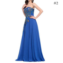 Load image into Gallery viewer, Embroidered Chiffon Peacock Evening Dresses Mopping Dress