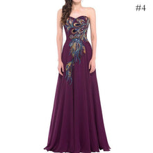 Load image into Gallery viewer, Embroidered Chiffon Peacock Evening Dresses Mopping Dress