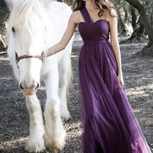 Load image into Gallery viewer, New Women Sleeveless Off The Shoulder Party Dress Bridamaid Grown Wedding Dress