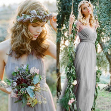 Load image into Gallery viewer, New Women Sleeveless Off The Shoulder Party Dress Bridamaid Grown Wedding Dress