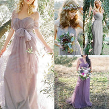 Load image into Gallery viewer, New Women Sleeveless Off The Shoulder Party Dress Bridamaid Grown Wedding Dress
