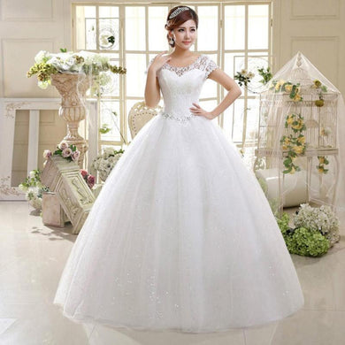 Bridal Dress In White New Fashion Temperament Style Bride Wedding Dress Lace Embroidery Large Size Slim Dresses