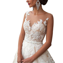 Load image into Gallery viewer, Plus Size Sexy Women Lace Floral A Line Wedding Dress Elegant Backless Bridal Grown