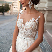 Load image into Gallery viewer, Plus Size Sexy Women Lace Floral A Line Wedding Dress Elegant Backless Bridal Grown
