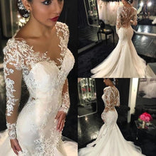 Load image into Gallery viewer, Elegant Sexy White Lace Fishtail Slim Wedding Dress Trailing Bridal Wedding Dress