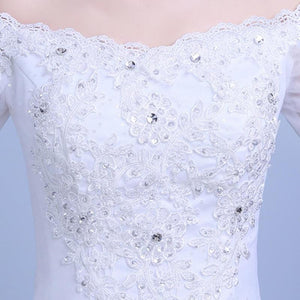 The Bride Wedding Dress A Long Sleeved Shoulder Tail Large Code Slim Tail Wedding New Winter