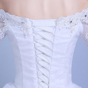 The Bride Wedding Dress A Long Sleeved Shoulder Tail Large Code Slim Tail Wedding New Winter