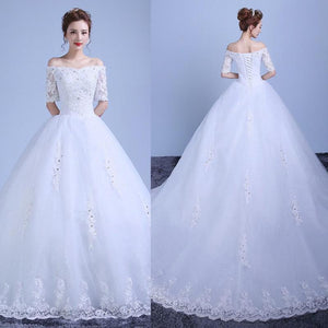 The Bride Wedding Dress A Long Sleeved Shoulder Tail Large Code Slim Tail Wedding New Winter