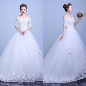 The Bride Wedding Dress A Long Sleeved Shoulder Tail Large Code Slim Tail Wedding New Winter