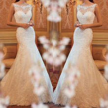 Load image into Gallery viewer, New Elegant Women White Lace Mermaid Full Length Wedding Dress
