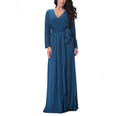 Sexy Women Long Dress Large Size Soft V-neck Evening Party Formal Dress
