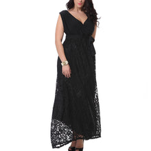 Load image into Gallery viewer, Women Elegant Lace Dress One-piece Long Dress V-neck Sleeveless Slim Summer Dress Party Dress