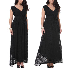 Load image into Gallery viewer, Women Elegant Lace Dress One-piece Long Dress V-neck Sleeveless Slim Summer Dress Party Dress