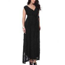 Load image into Gallery viewer, Women Elegant Lace Dress One-piece Long Dress V-neck Sleeveless Slim Summer Dress Party Dress