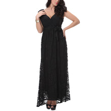 Load image into Gallery viewer, Women Elegant Lace Dress One-piece Long Dress V-neck Sleeveless Slim Summer Dress Party Dress
