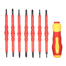 Load image into Gallery viewer, 7 in 1 1000V Changeable Insulated Screwdrivers Set with Magnetic Phillips and Slotted Bits Electrician Repair Tools Kit