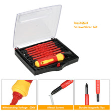 Load image into Gallery viewer, 7 in 1 1000V Changeable Insulated Screwdrivers Set with Magnetic Phillips and Slotted Bits Electrician Repair Tools Kit