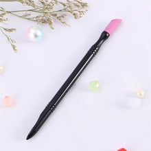 Load image into Gallery viewer, Double-end Nail Professional Engraving Pen Quartz Cuticle Pushers Dead Skin Remover Manicure Tools (Black)