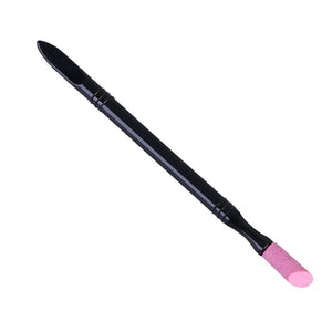 Double-end Nail Professional Engraving Pen Quartz Cuticle Pushers Dead Skin Remover Manicure Tools (Black)