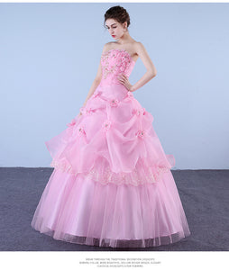 Luxurious Design New Pink Flower Wedding Dress/ Evenign Dress/ Party Dress