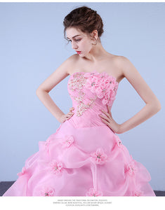 Luxurious Design New Pink Flower Wedding Dress/ Evenign Dress/ Party Dress