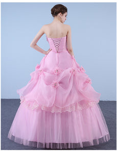 Luxurious Design New Pink Flower Wedding Dress/ Evenign Dress/ Party Dress