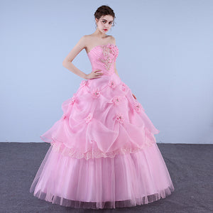 Luxurious Design New Pink Flower Wedding Dress/ Evenign Dress/ Party Dress