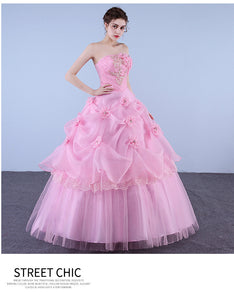 Luxurious Design New Pink Flower Wedding Dress/ Evenign Dress/ Party Dress