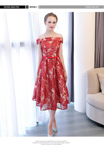 Red Lace Evening Dress
