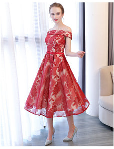 Red Lace Evening Dress