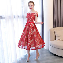 Load image into Gallery viewer, Red Lace Evening Dress