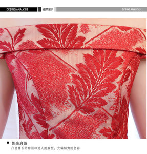 Red Lace Evening Dress