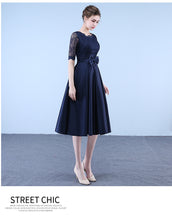 Load image into Gallery viewer, Brand New Fashion Navy Lace Party Dress/ Wedding Dress/ Evening Dress